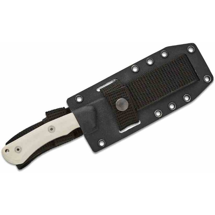 Couteau X.E.R.O. Risk White Micarta Lame Acier 14C28N Sheepsfoot Etui Kydex Made Salvador CTK2858420SK - Livraison Gratuite