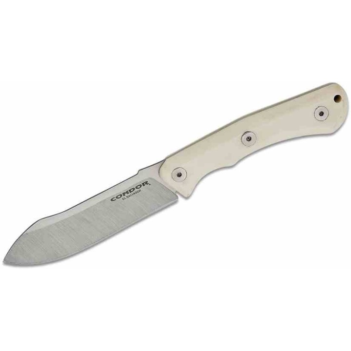 Couteau X.E.R.O. Risk White Micarta Lame Acier 14C28N Sheepsfoot Etui Kydex Made Salvador CTK2858420SK - Livraison Gratuite