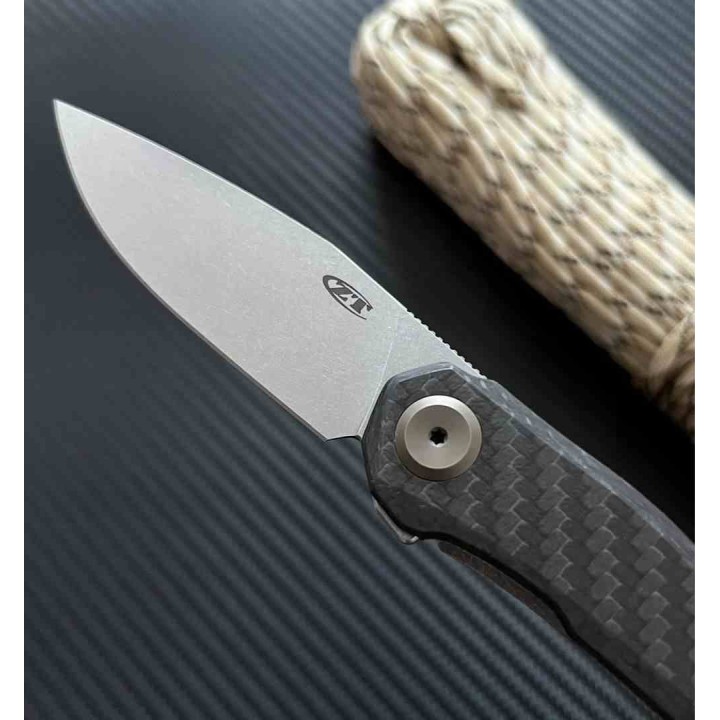 Couteau Zero Tolerance CPM-MagnaCut SW Manche Black CFiber & Titane IKBS Frame Lock USA ZT0545 - Livraison Gratuite