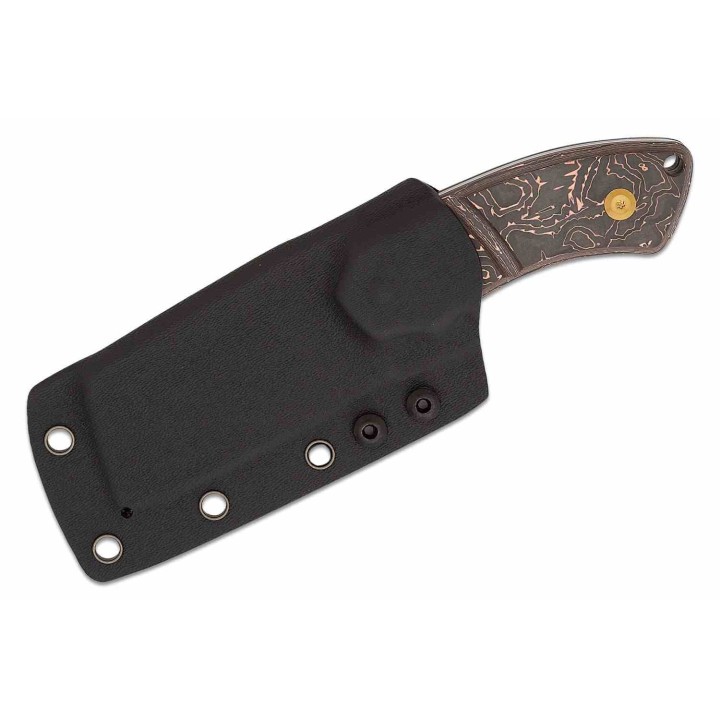 Couteau Kansept Korvid S Lame Acier 14C28N Stonewash Cleaver Manche Copper CF Etui Kydex KG2030A7 - Livraison Gratuite