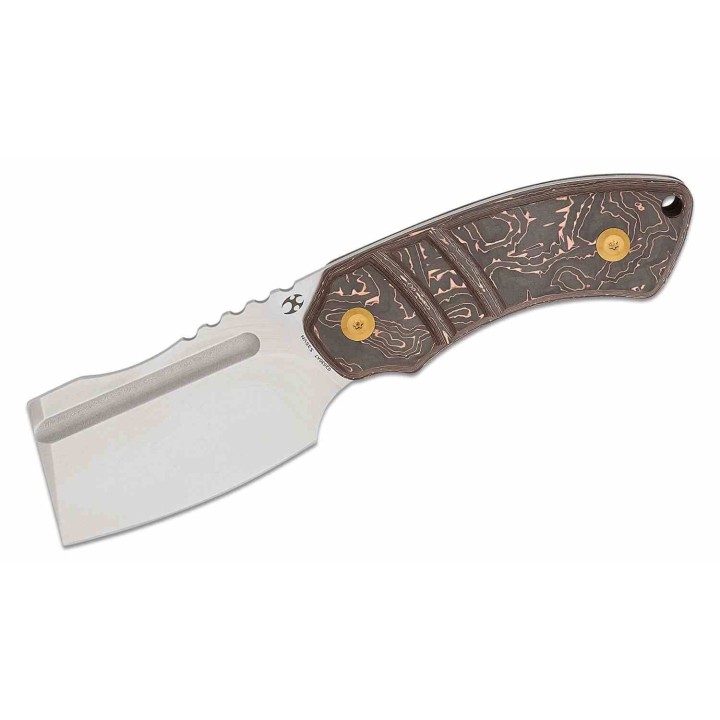 Couteau Kansept Korvid S Lame Acier 14C28N Stonewash Cleaver Manche Copper CF Etui Kydex KG2030A7 - Livraison Gratuite