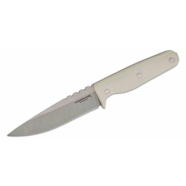 Couteau Condor Bonum White Manche Micarta Lame Acier 420HC Etui Cuir Made El Salvador CTK3972467SS - Livraison Gratuite