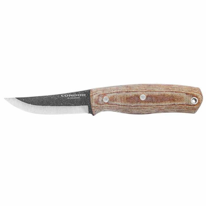 Condor Kambo Puukko Lame Acier Carbone 1075 Scandi Manche Micarta Etui Cuir Made Salvador CTK397330HC - Livraison Gratuite