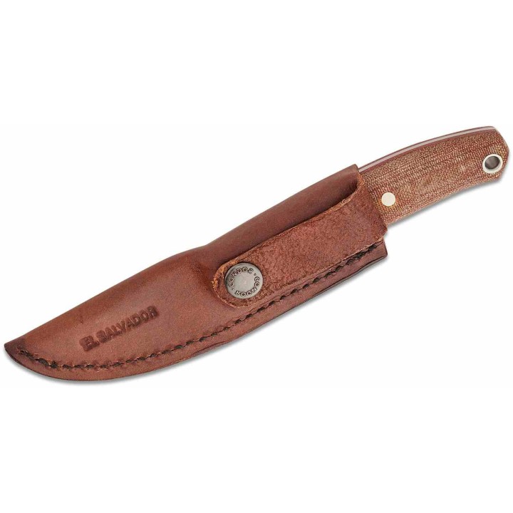 Condor Kambo Puukko Lame Acier Carbone 1075 Scandi Manche Micarta Etui Cuir Made Salvador CTK397330HC - Livraison Gratuite