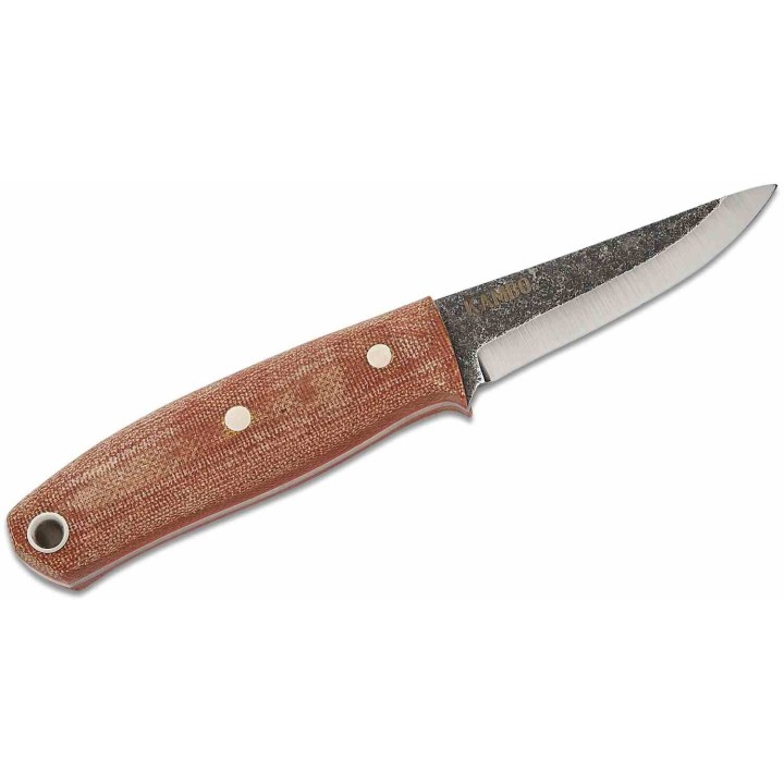Condor Kambo Puukko Lame Acier Carbone 1075 Scandi Manche Micarta Etui Cuir Made Salvador CTK397330HC - Livraison Gratuite