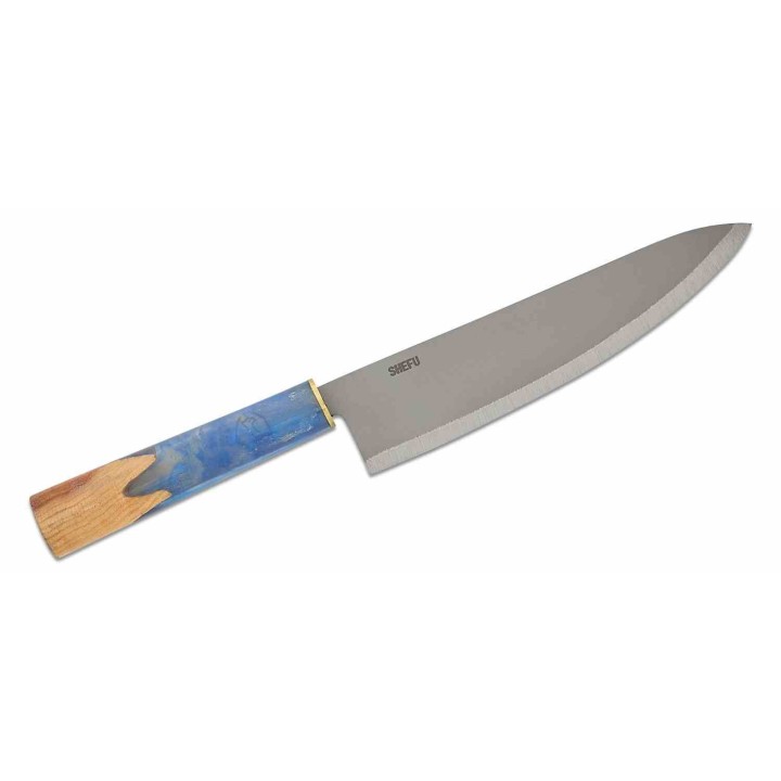 Couteau Condor Shefu Kitchen Gyuto Lame Acier 440C Manche Epoxy & Hickory Etui Cuir Salvador CTK500278R - Livraison Gratuite