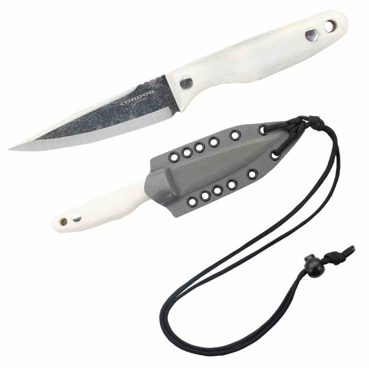 Couteau Condor Hawthorne White Manche Micarta Lame Acier Carbone 1095 Etui Kydex El Salvador CTK82483HC - Livraison Gratuite