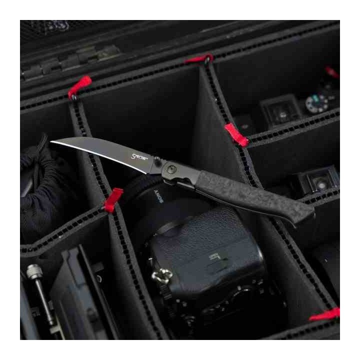 Couteau Cold Steel Spectre Hawkbill Lame Acier CPM-20CV Black Manche F/Carbon/Titane Linerlock CSFL39SHB - Livraison Gratuite