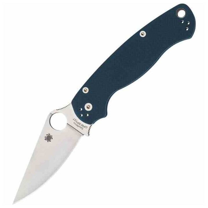 Couteau Spyderco Military 2 Cobalt Blue Manche G10 Lame Acier CPM-SPY27 Satin Compress Lock USA SC36GPCBL2 - Livraison Gratuite