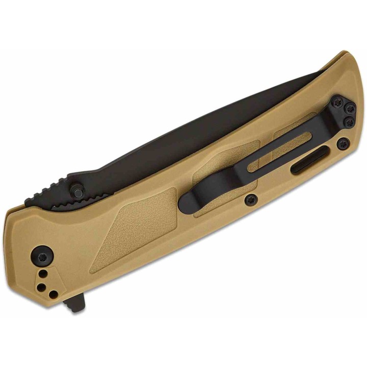 Couteau BLACKHAWK! Bunker Buster Tan Manche GFN Lame Acier D2 Black Drop Point Liner Lock Clip BHBB401TN - Livraison Gratuite
