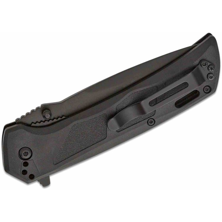 Couteau BLACKHAWK! Bunker Buster Black Manche GFN Lame Acier D2 Black Drop Point Serr Clip BHBB411BK - Livraison Gratuite