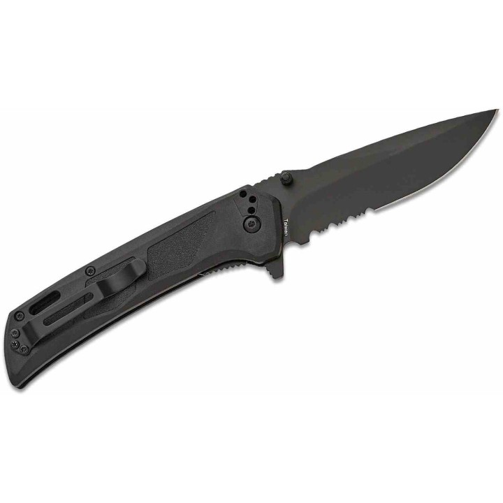 Couteau BLACKHAWK! Bunker Buster Black Manche GFN Lame Acier D2 Black Drop Point Serr Clip BHBB411BK - Livraison Gratuite