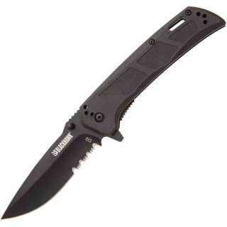 Couteau BLACKHAWK! Bunker Buster Black Manche GFN Lame Acier D2 Black Drop Point Serr Clip BHBB411BK - Livraison Gratuite