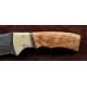 Couteau Damas Hunter Wood and Bone Handle 256 Couches Manche Bois/Os Etui Cuir DM1079 - Livraison Gratuite