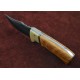 Couteau Damas Hunter Wood and Bone Handle 256 Couches Manche Bois/Os Etui Cuir DM1079 - Livraison Gratuite