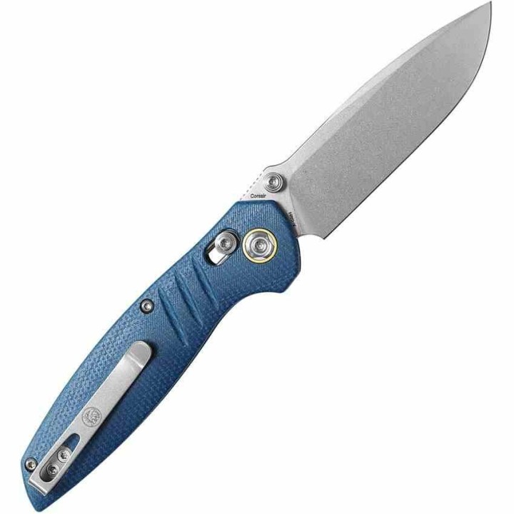 Couteau Vosteed Corsair Blue Lame Acier Nitro-V SW Manche Micarta Crossbar Lock IKBS Clip VOSCSNWML - Livraison Gratuite