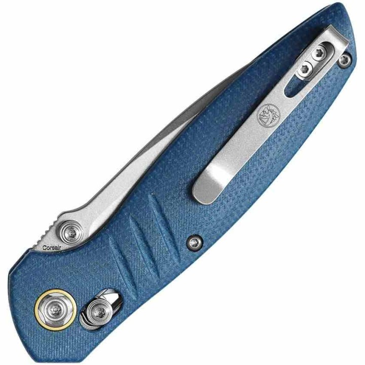 Couteau Vosteed Corsair Blue Lame Acier Nitro-V SW Manche Micarta Crossbar Lock IKBS Clip VOSCSNWML - Livraison Gratuite