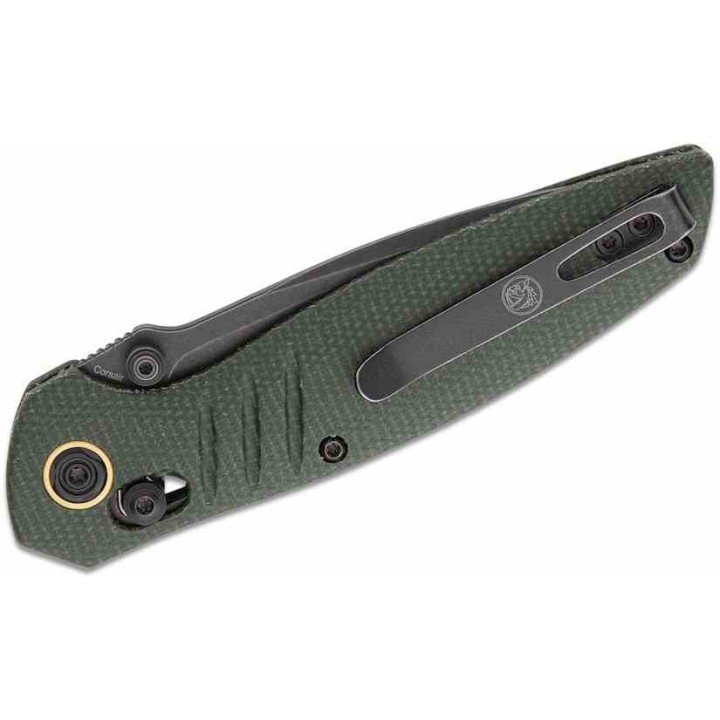 Couteau Vosteed Corsair Green Lame Acier Nitro-V BLK Manche Micarta Crossbar Lock IKBS Clip VOSCSNPMN - Livraison Gratuite