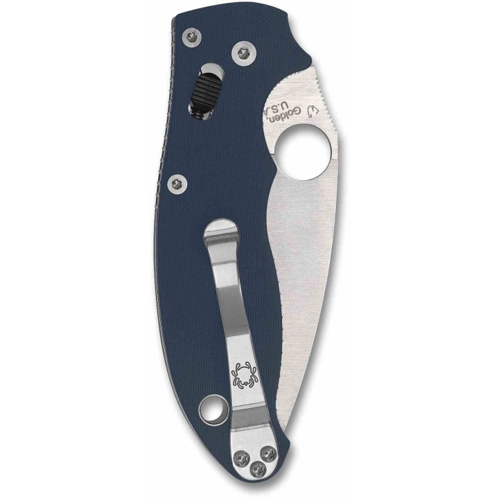 Couteau Spyderco Manix 2 Cobalt Blue G10 Lame Acier CPM-SPY27 Satin Ball Bearing Lock USA SC101GPCBL2 - Livraison Gratuite