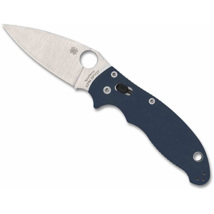 Couteau Spyderco Manix 2 Cobalt Blue G10 Lame Acier CPM-SPY27 Satin Ball Bearing Lock USA SC101GPCBL2 - Livraison Gratuite