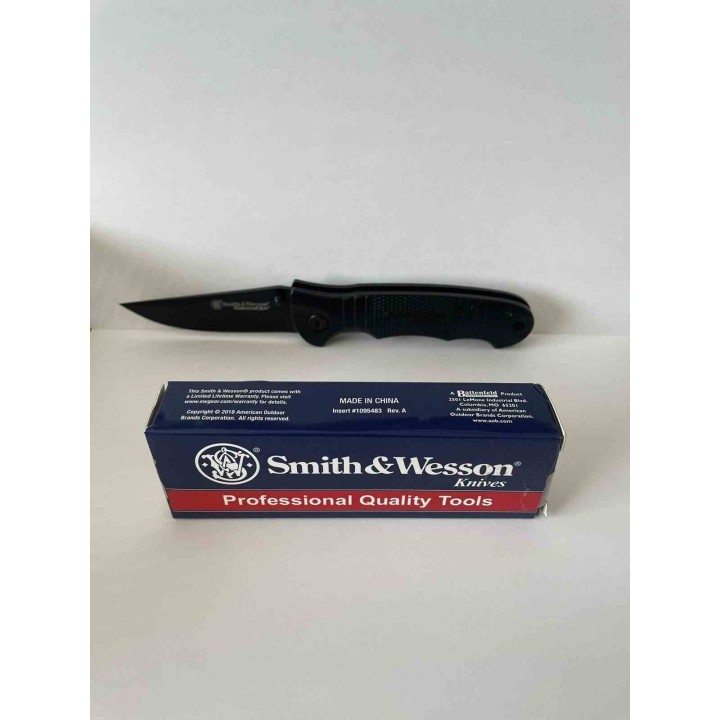 Couteau Smith&Wesson Extrem OPS Black Lame Acier Inox Manche Aluminium Linerlock Clip SWEX1 - Livraison Gratuite