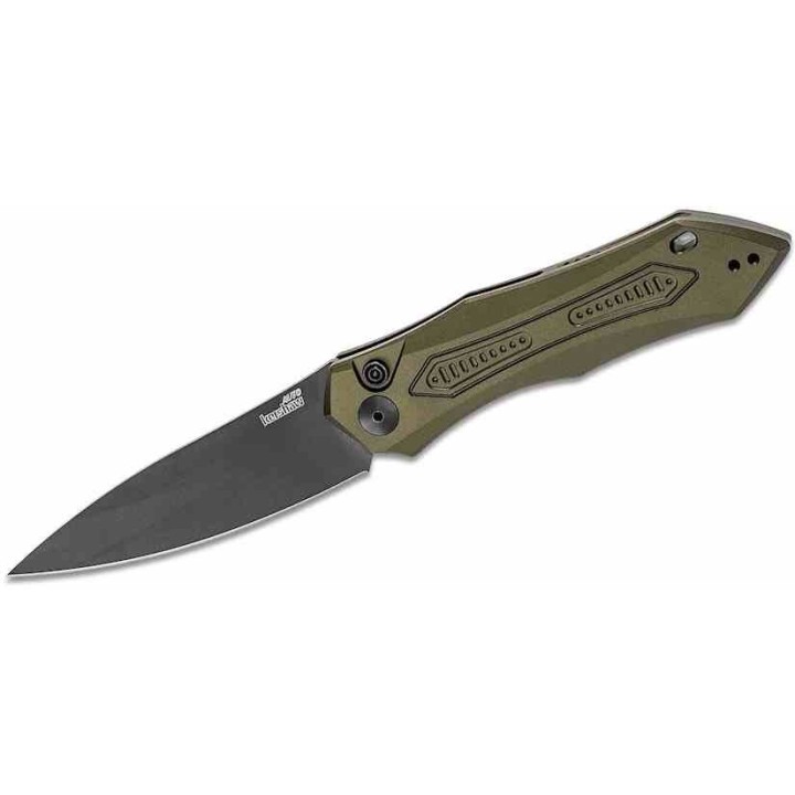 Couteau Automatique Kershaw Launch 6 Green Lame Acier CPM-154 Manche Alu Button Lock Clip USA KS7800OLBLK - Livraison Gratuite