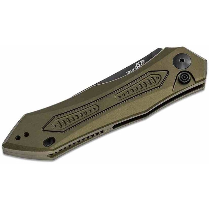 Couteau Automatique Kershaw Launch 6 Green Lame Acier CPM-154 Manche Alu Button Lock Clip USA KS7800OLBLK - Livraison Gratuite