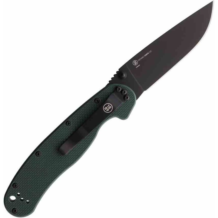 Couteau Ontario RAT 1 Green Lame Acier S35VN Black Manche G10 Linerlock Clip ON8991 - Livraison Gratuite