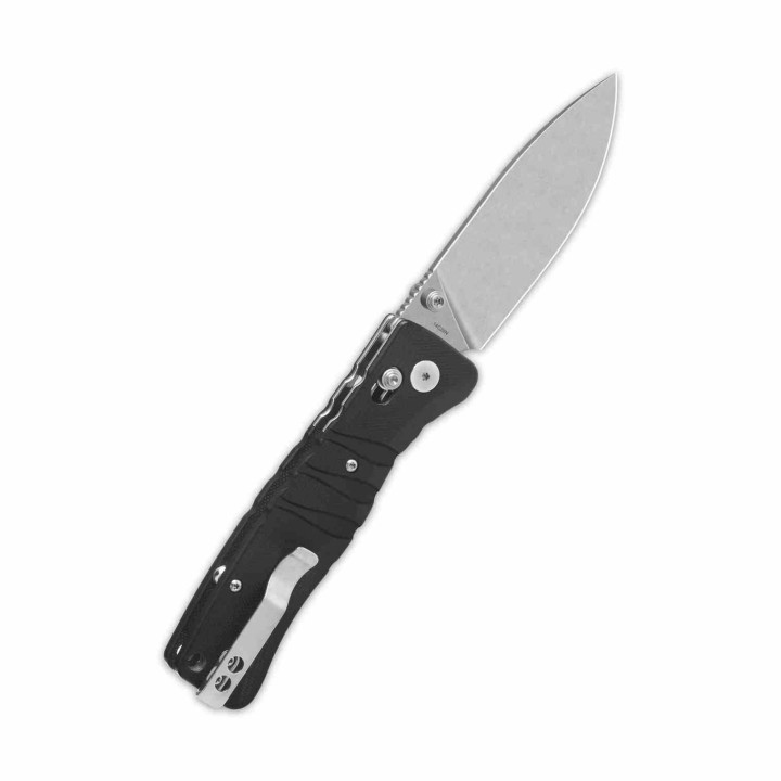 Couteau QSP Ripley Black Manche G10 Lame Acier 14C28N SW IKBS Glyde Lock Clip QS160A1 - Livraison Gratuite