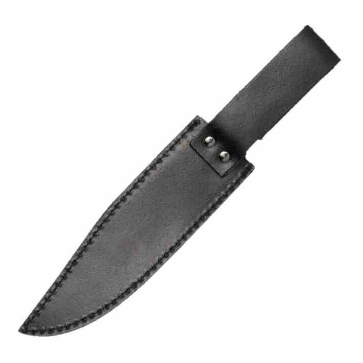 Couteau Browning Bowie Ebony Wood Lame Black Acier Inox Manche Bois Etui Cuir BR0496 - Livraison Gratuite
