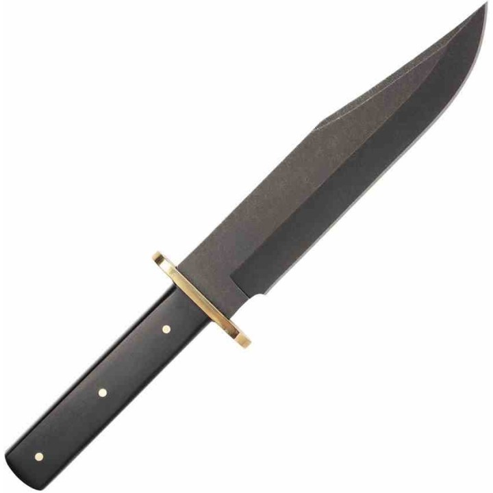 Couteau Browning Bowie Ebony Wood Lame Black Acier Inox Manche Bois Etui Cuir BR0496 - Livraison Gratuite