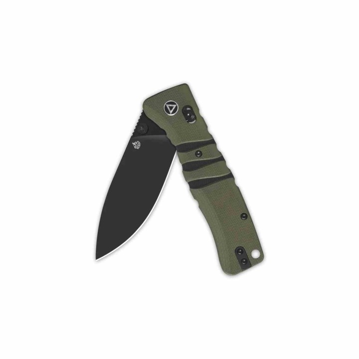 Couteau QSP Ripley Green Manche G10 Lame Acier 14C28N BLK IKBS Glyde Lock Clip QS160C2 - Livraison Gratuite