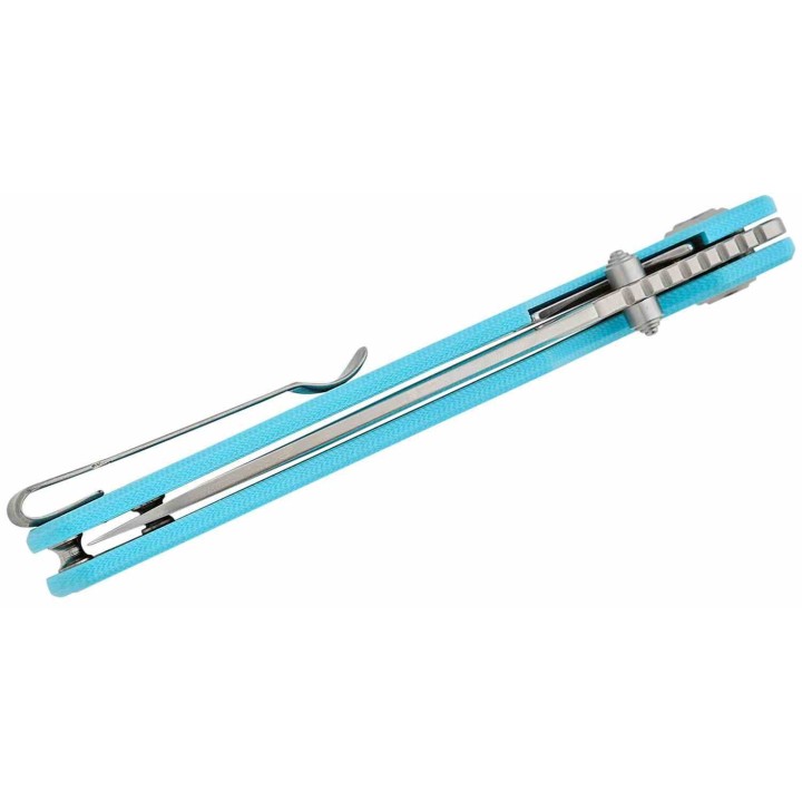 Couteau CJRB Cutlery Nova Blue Manche G10 Lame Tanto Acier AR-RPM9 IKBS Liner Lock Clip J1937BU - Livraison Gratuite