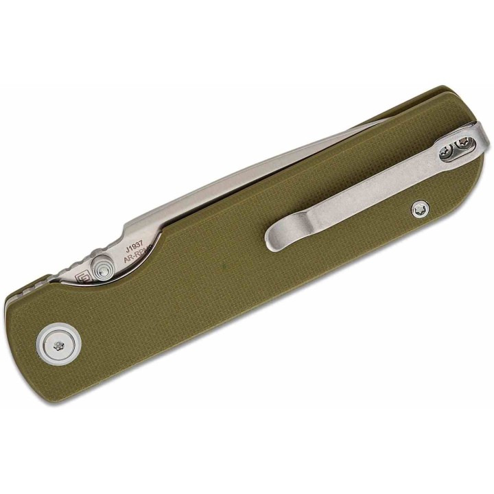 Couteau CJRB Cutlery Nova Green Manche G10 Lame Tanto Acier AR-RPM9 IKBS Liner Lock Clip J1937GN - Livraison Gratuite