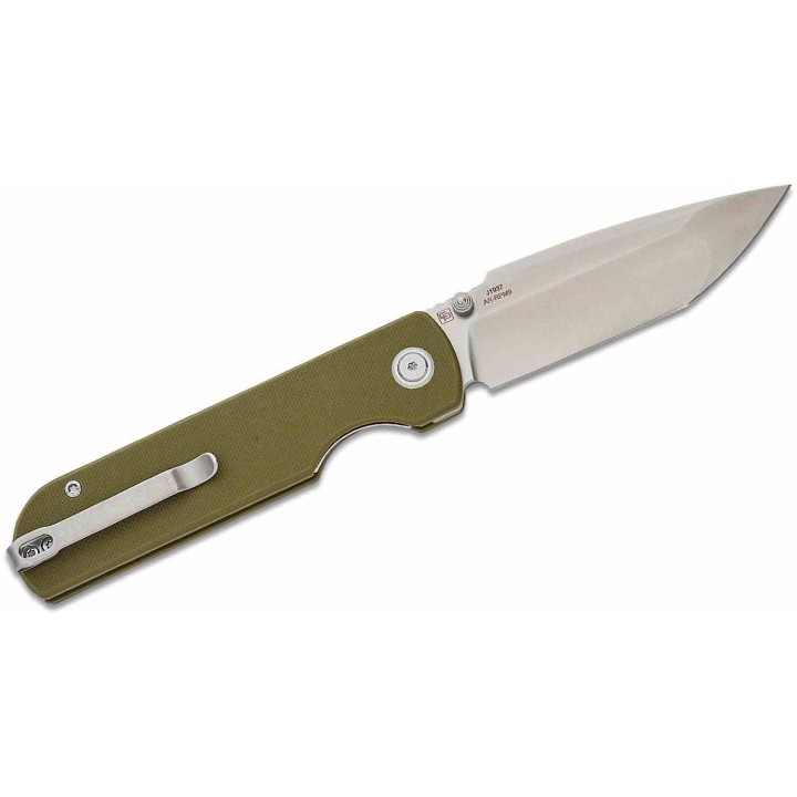 Couteau CJRB Cutlery Nova Green Manche G10 Lame Tanto Acier AR-RPM9 IKBS Liner Lock Clip J1937GN - Livraison Gratuite