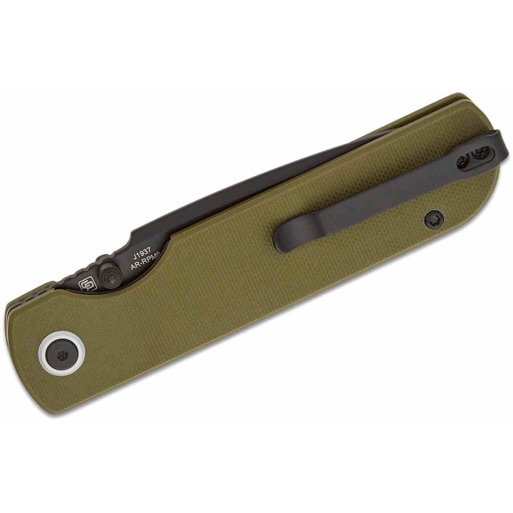Couteau CJRB Cutlery Nova Green Manche G10 Lame Tanto Acier AR-RPM9 BLK IKBS Liner Lock Clip J1937BGN - Livraison Gratuite