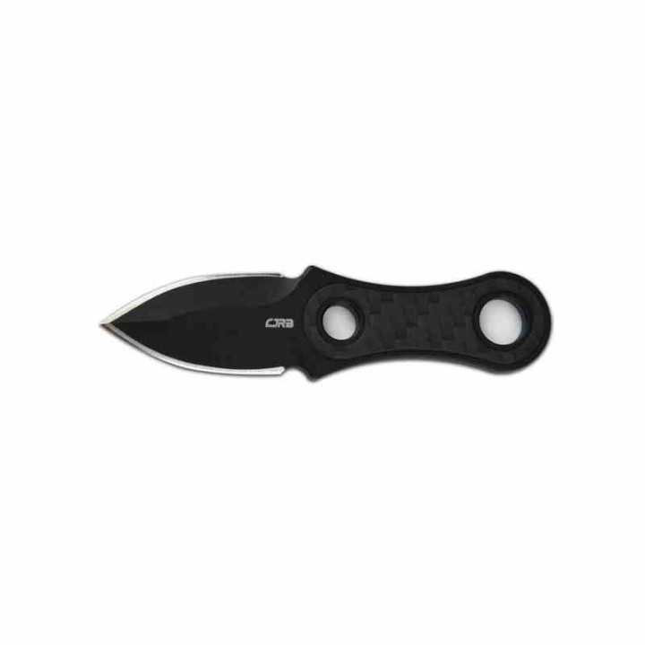 Couteau CJRB Knap Manche Carbon Fiber Lame Dague Acier AR-RPM9 Black Etui Cuir J1940BCF - Livraison Gratuite
