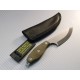Couteau Tops Knives Scandi Woodsman Acier 1095 Manche Green Micarta Etui Cuir Made In USA TPSWOOD35 - Livraison Gratuite