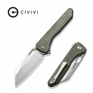 Couteau CIVIVI Nugz Green Manche Micarta Lame Tanto Reverse Acier 14C28N IKBS Linerlock Clip CIVC230602 - Livraison Gratuite