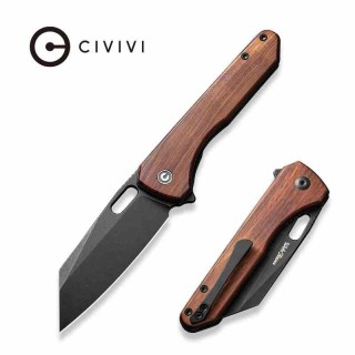 Couteau CIVIVI Nugz Guibourtia Manche Bois Lame Tanto Reverse Acier 14C28N IKBS Linerlock Clip CIVC230603 - Livraison Gratuite