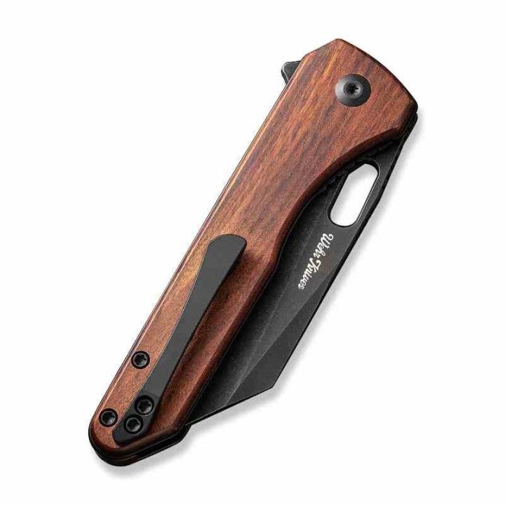 Couteau CIVIVI Nugz Guibourtia Manche Bois Lame Tanto Reverse Acier 14C28N IKBS Linerlock Clip CIVC230603 - Livraison Gratuite