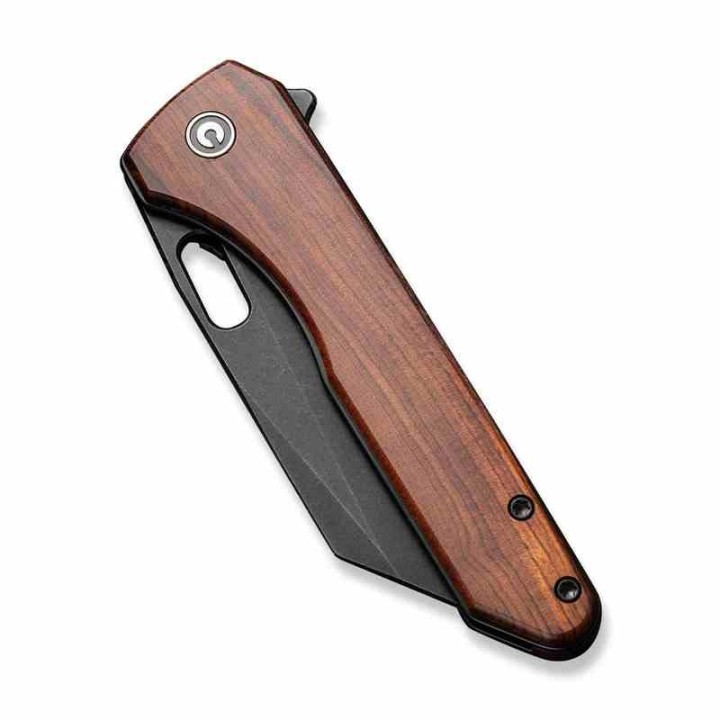 Couteau CIVIVI Nugz Guibourtia Manche Bois Lame Tanto Reverse Acier 14C28N IKBS Linerlock Clip CIVC230603 - Livraison Gratuite