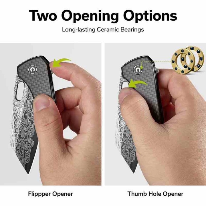 Couteau CIVIVI Nugz Damas Manche CarbonFiber/G10 Lame Tanto Reverse IKBS Linerlock Clip CIVC23060DS1 - Livraison Gratuite