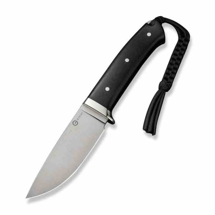  Couteau CIVIVI Cloud Peak Black Manche G10 Lame Drop Point Satin Acier Nitro-V Etui Cuir CIVC230441 - Livraison Gratuite