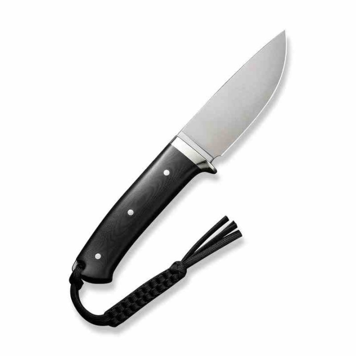  Couteau CIVIVI Cloud Peak Black Manche G10 Lame Drop Point Satin Acier Nitro-V Etui Cuir CIVC230441 - Livraison Gratuite