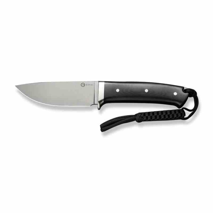 Couteau CIVIVI Cloud Peak Black Manche G10 Lame Drop Point Satin Acier Nitro-V Etui Cuir CIVC230441 - Livraison Gratuite