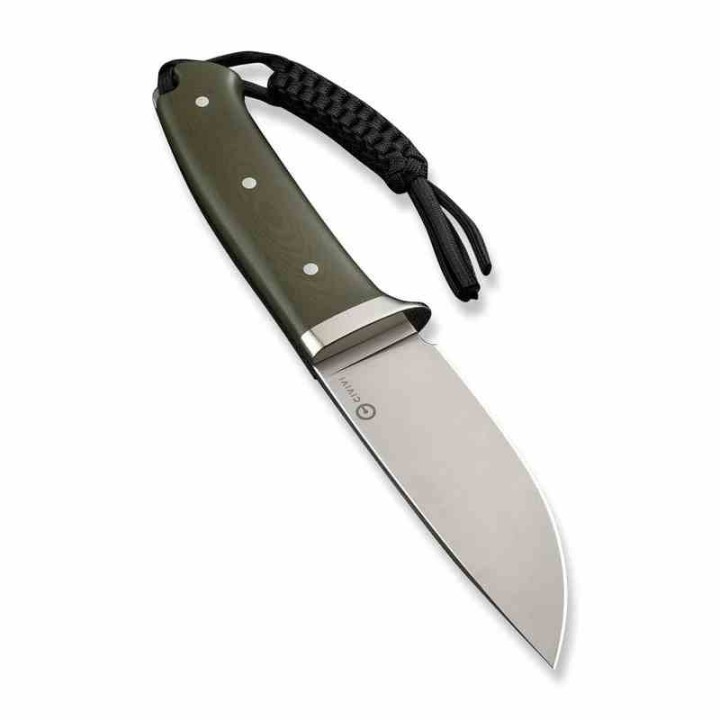 Couteau CIVIVI Cloud Peak Green Manche G10 Lame Drop Point Satin Acier Nitro-V Etui Cuir CIVC230442 - Livraison Gratuite