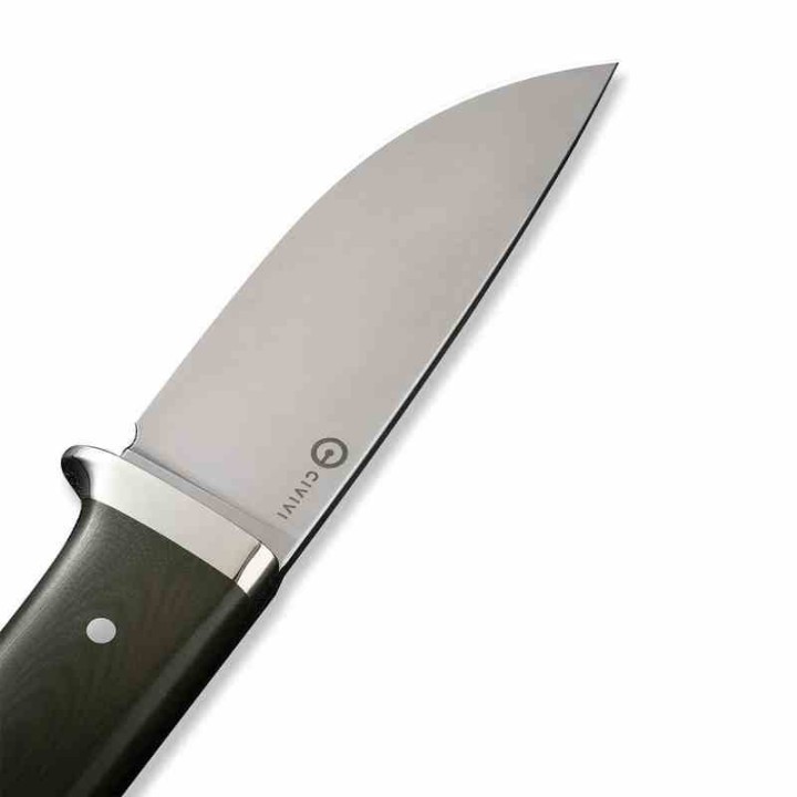 Couteau CIVIVI Cloud Peak Green Manche G10 Lame Drop Point Satin Acier Nitro-V Etui Cuir CIVC230442 - Livraison Gratuite