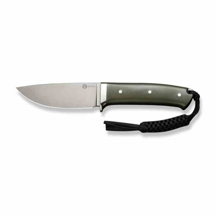 Couteau CIVIVI Cloud Peak Green Manche G10 Lame Drop Point Satin Acier Nitro-V Etui Cuir CIVC230442 - Livraison Gratuite