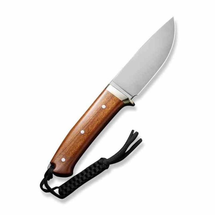 Couteau CIVIVI Cloud Peak Wood Manche Guibourtia Lame Drop Point Satin Acier Nitro-V Etui Cuir CIVC230443 - Livraison Gratuite